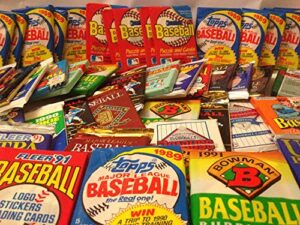 dream lot of old unopened baseball cards in packs 60 cards in packs from the late 80s and early 90s