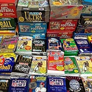 DREAM LOT OF OLD UNOPENED FOOTBALL CARDS IN PACKS 60 Cards in Packs from the Late 80s and Early 90s