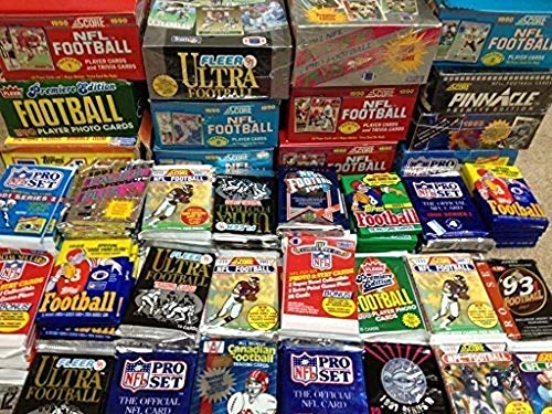 DREAM LOT OF OLD UNOPENED FOOTBALL CARDS IN PACKS 60 Cards in Packs from the Late 80s and Early 90s