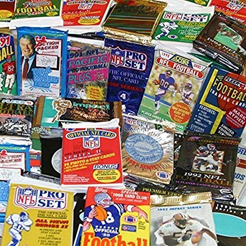 DREAM LOT OF OLD UNOPENED FOOTBALL CARDS IN PACKS 60 Cards in Packs from the Late 80s and Early 90s