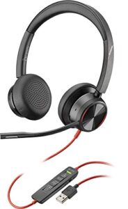 poly - blackwire 8225 wired headset with boom mic (plantronics) - dual-ear (stereo) computer headset - usb-a to connect to your pc/mac - active noise canceling-works with teams (certified), zoom &more