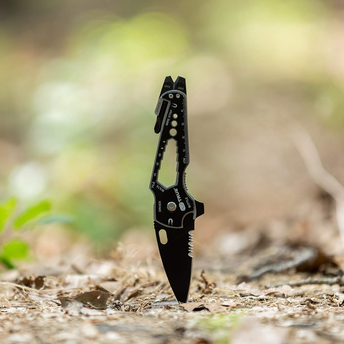 TRUE SmartKnife+ 15-in-1 Multi-Tool | Super Sharp Black Oxidized Pocket Knife and Multi-Tool