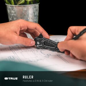 TRUE SmartKnife+ 15-in-1 Multi-Tool | Super Sharp Black Oxidized Pocket Knife and Multi-Tool