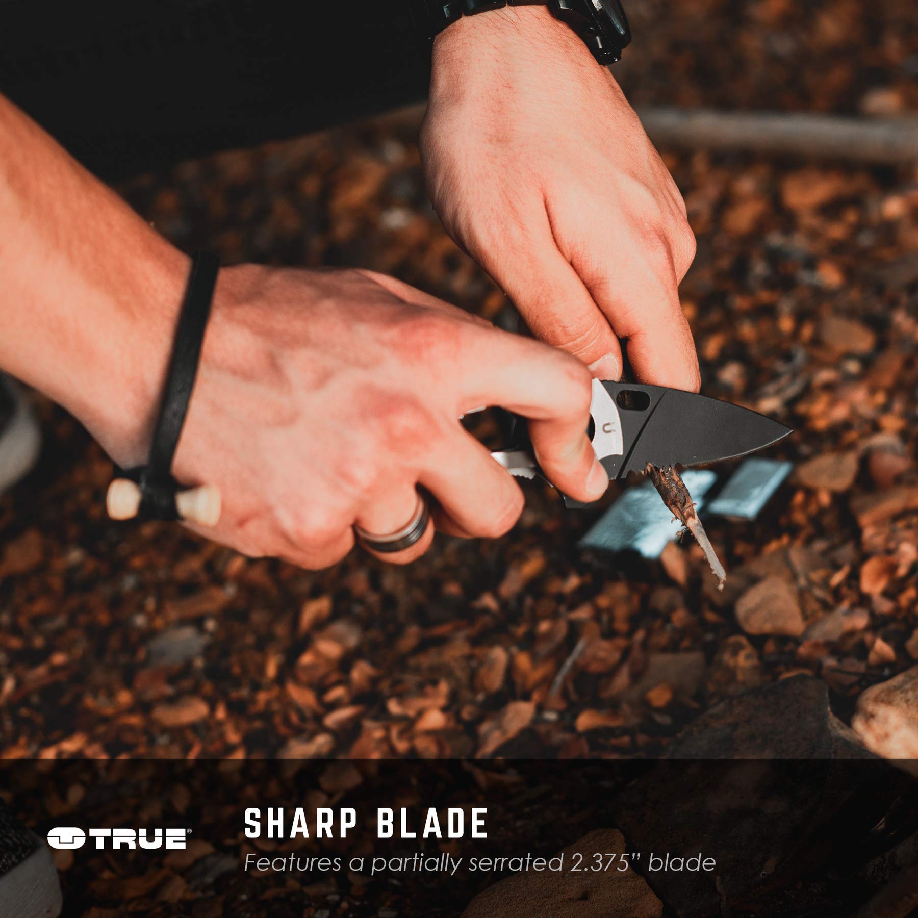 TRUE SmartKnife+ 15-in-1 Multi-Tool | Super Sharp Black Oxidized Pocket Knife and Multi-Tool