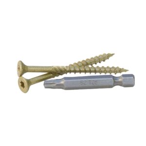 Proferred Professional Decking & Outdoors Wood Screws, Bronze SKT® Coating - 1500 Hour Salt Spray, 10 X 2-1/2",6 Lobe 25 Drive (240pcs with 1 Bit in Jar) Model Number: V56101