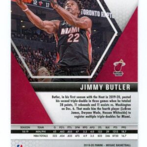 2019-20 PANINI MOSAIC #130 JIMMY BUTLER HEAT BASKETBALL 2020 NBA FINALS - OFFICIAL NBA TRADING CARD