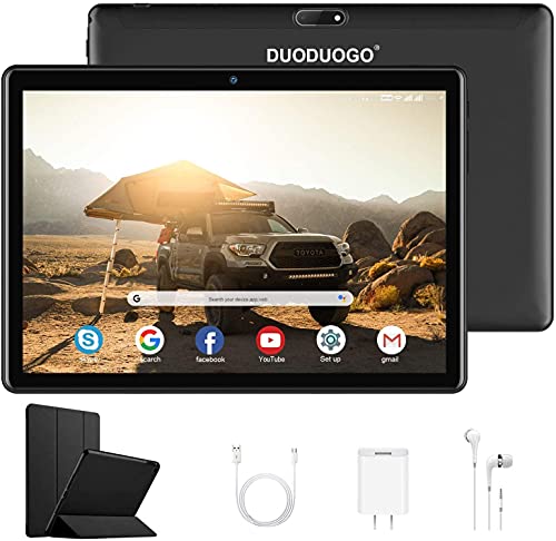 GOWIN Tablet Android, 10 Inch Tablet PC Quad-Core with 32GB ROM and 128GB Expand, 3GB RAM IPS HD Display, Dual Camera 13MP, Bluetooth 5.0, 8500 mAh, Tablet with SIM Card Slot, GPS- (Black)