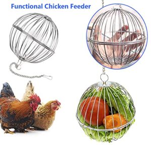 Chicken Treat Ball Chicken Vegetable Feeder Veggie Hanging Ball Toy for Hens Chicken Hanging Foraging Coop Toys for Hens