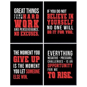 motivational quotes set - 8x10 basketball posters - gift for sports fans, men, boys, teens - inspirational wall decor, art decorations for office, bedroom, living room - 8x10 unframed prints