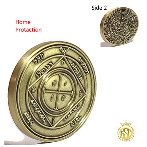 King Solomon Seal Coin Talisman Kabbalah 72 Names of God Fifth Pentacle of Saturn Protects The Home