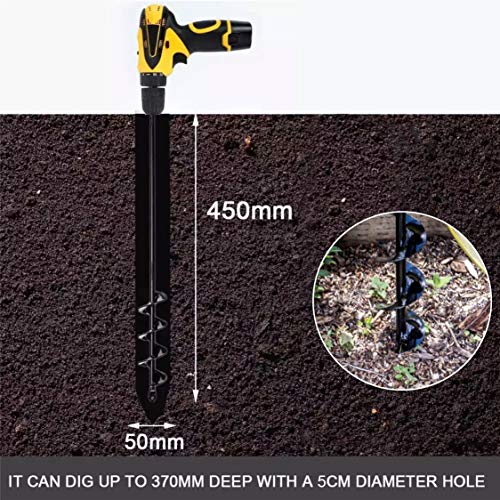Auger Drill Bit, Auger Post Hole Digger, Auger Drill Bit for Planting 1.5''x18'' (4x45cm) Extended Garden Drill Auger Spiral Long Drill Bit Great Options for Planting 3/8” Hex Dril