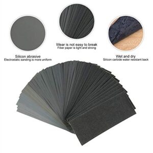 Ultra Fine 17 Pcs Wet Dry Sandpaper 120 to 10000 Grit Assortment 9 3.6 Inches for Automotive Sanding (93.6inch 17PCS)