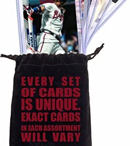 Ronald Acuna Jr. Baseball Cards (5) ASSORTED Atlanta Braves Trading Card and Wristbands Gift Bundle