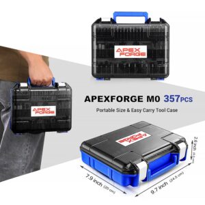 APEXFORGE M0 Rotary Tool Accessories Kit, 357 Pcs Accessories, 1/8"(3.2mm) Diameter Shanks, Universal Fitment for Easy Cutting, Sanding, Grinding, Drilling, and Engraving (Rotary Tool Not Included)