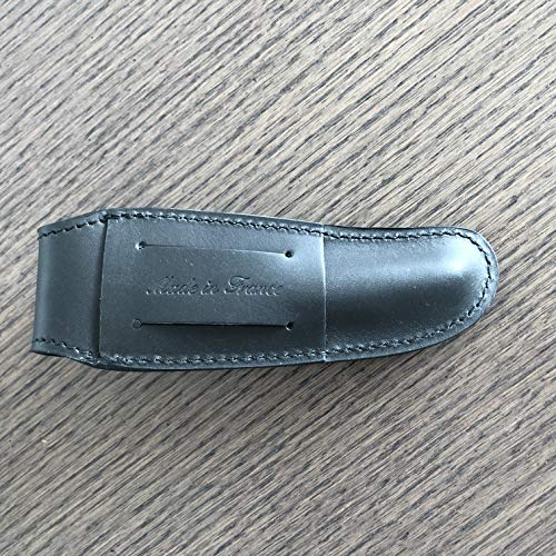 Laguiole en Aubrac Genuine Black Leather Sheath/Case/Pouch/Protector For Folding Knife