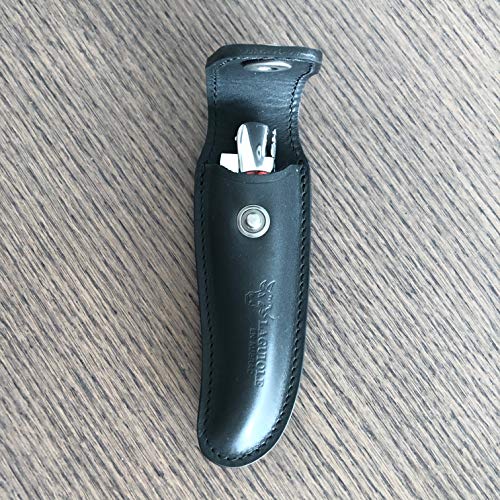 Laguiole en Aubrac Genuine Black Leather Sheath/Case/Pouch/Protector For Folding Knife