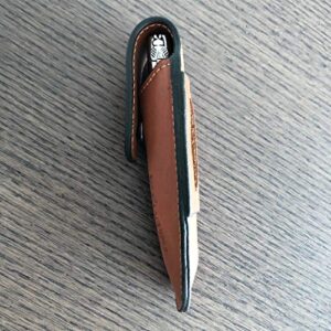 Laguiole en Aubrac Genuine Brown Leather Sheath/Case/Pouch/Protector for Folding Knife