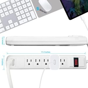 Power Strip with 3.5 Ft Cord, Powerstrip STEREN Surge Protector with 6 AC 90 Degree Spacious Outlets, 3.5 Ft Extension Cord for Home Office, Dorm Essentials 150 Joules, cUL Listed White