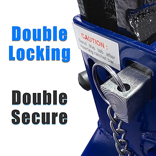 TCE 3 Ton (6,000 LBs) Capacity Double Locking Steel Jack Stands, 2 Pack, Blue, AT43002AU