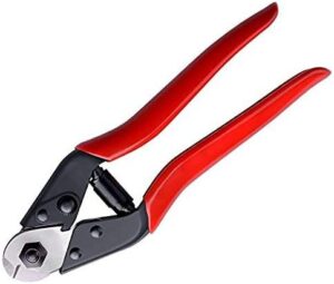 cable cutter, heavy duty wire rope cutter for diy projects, railing, decking, wire seals & bicycle cable | sharp & precise one-hand operation steel cable cutter