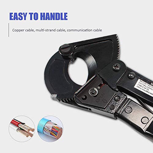 Cable Cutter,Heavy Duty Aluminum Copper Ratchet Cable Cutter, (240mm²)