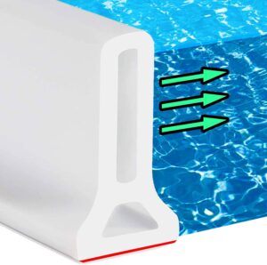 hi-na 3ft/5ft/6ft/8ft10ft collapsible shower threshold water dam watei barrier for shower and water stopper keeps water inside water threshold for wet and dry separation (5ft)