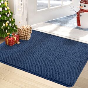 dexi front door mat entry doormat non slip thin washable inside entryway mats for home entrance 19.5"x31.5",blue