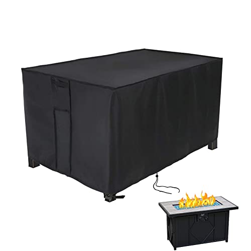 POMER Fire Pit Cover, Rectangular 42inch Firepit Cover for Outdoor Fireplace Waterproof Propane Fire Table Cover - 42x24x24inch