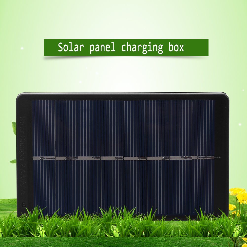 1W 4V Solar Panel Charger, Solar Panel Chager Charging Box for AA/AAA Battery Portable Charging Panel