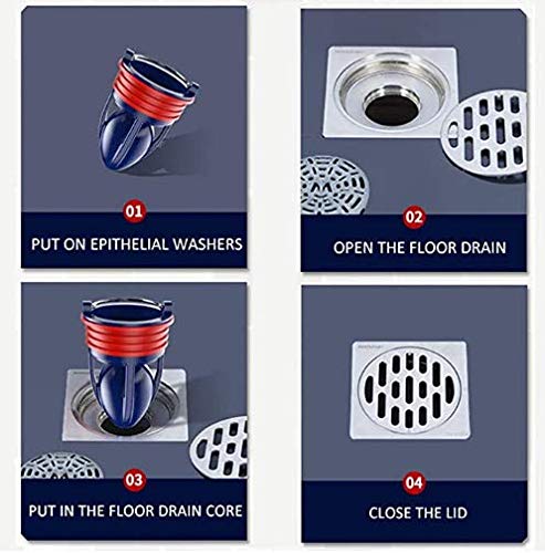 Shower Floor Drain Backflow Preventer One Way Drain Valve Sewer Core Patented Magnetic Drainage Insert Drain Plug(1.5-1.77in Hole) (Suitable for Tube Depth 2.56-4.13in) (Depth 3.15in)