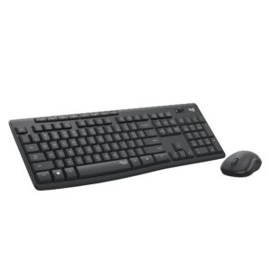 logitech mk295 wireless mouse & keyboard combo with silenttouch technology, full numpad, advanced optical tracking, lag-free wireless, 90% less noise - graphite