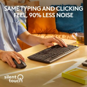 Logitech MK295 Wireless Mouse & Keyboard Combo with SilentTouch Technology, Full Numpad, Advanced Optical Tracking, Lag-Free Wireless, 90% Less Noise - Graphite