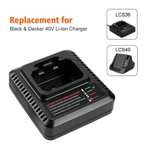 Energup 40V Charger for Black & Decker 40V MAX Battery LCS36 LCS40, Fast Charger for Black Decker 40V LBX2040 LBXR36 LBXR2036 LST540 LCS1240 LBX1540 LST136 Black Decker 40V Battery Charger