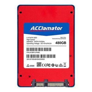 Acclamator SSD 480GB 2.5 Inch Internal SSD SATA3 6Gb/s Solid State Drive for Laptop Desktop PC R/W Speed up to 540/490MB/s