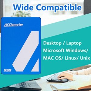 Acclamator SSD 480GB 2.5 Inch Internal SSD SATA3 6Gb/s Solid State Drive for Laptop Desktop PC R/W Speed up to 540/490MB/s
