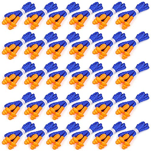 100 Pairs Ear Plugs for Sleeping, Reusable Silicone Earplugs Sound Blocking, Individually Wrapped Earplugs Ear Protection for Shooting