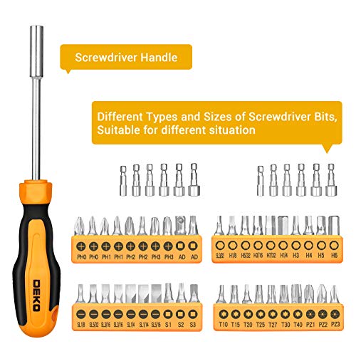 DEKOPRO 192 Piece Mechanics Tool Set Socket Wrench Set, Plastic Storage Case with Auto Repair Hand Tool Kit Wrench Tool Box Set