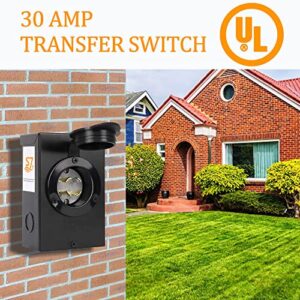 S7 Generator Transfer Switch，Power Inlet Box, 30 Amp Generator Inlet Box，NEMA L14-30P ，Generators Up to 7,500 Running Watts PB30 30-Amp NEMA 3R Power Inlet Box