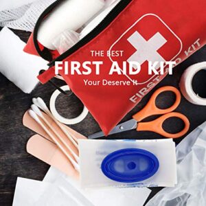 Small First Aid Kit - 105 Pieces Emergency Survival Supplies Aid Kits for Car, Home, School, Office, Sports, Traveling, Hiking, Camping, Exploring, Hunting