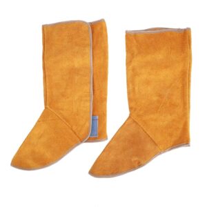 1Pair Cowhide Heat Resistant Flame-Retardant Welding Boot Cover Shoes Feet Cover Welder Leg Foot Safety Protection