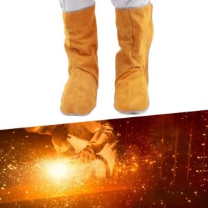 1Pair Cowhide Heat Resistant Flame-Retardant Welding Boot Cover Shoes Feet Cover Welder Leg Foot Safety Protection