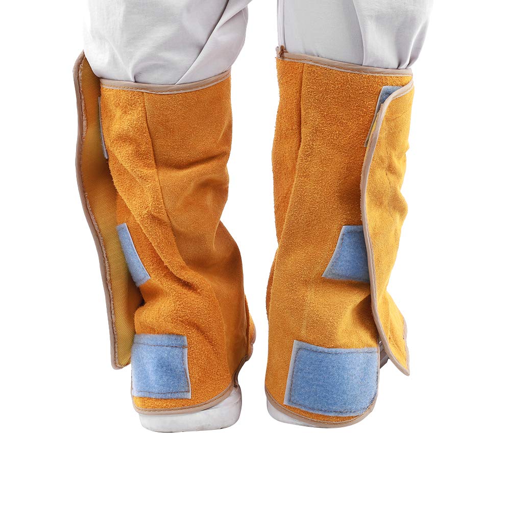 1Pair Cowhide Heat Resistant Flame-Retardant Welding Boot Cover Shoes Feet Cover Welder Leg Foot Safety Protection
