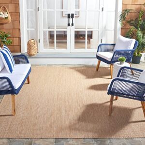 safavieh courtyard collection area rug - 8' x 10', natural & cream, non-shedding & easy care, indoor/outdoor & washable-ideal for patio, backyard, mudroom (cy8521-03012)