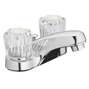 aqua vista 10-b421-av two handle bathroom sink faucet, polished chrome with acrylic round knobs