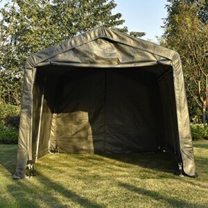 walnest Auto Storage Shelter Car Garage Steel Heavy Duty Carport Canopy Metal Frame Tent Waterproof (10×10×8ft, Gray)