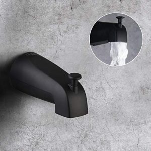 POP SANITARYWAR Shower Tub Faucet Set Matte Black Bathroom Rain Mixer 6 inch Shower Head System with Tub Spout Single Handle Shower Fixture with Valve and Tirm Kit