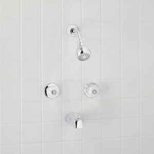 Aqua Vista 10SHO1H-CH-AV Acrylic Knobs Tub and Shower Faucet Trim Kit, Polished Chrome Two Handle