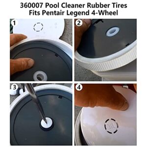Funmit Upgraded Rubber Tire with Treads LLC1 Tire and 360007 Tire Replacement for Pentair Legend Pool Cleaner Wheel Rubber Tires Automatic Pool and Spa Cleaner (4 Pack)