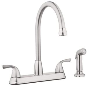 aqua vista 21-k822-av-bnd kitchen sink faucet with side spray, brushed nickel high arc