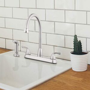 Aqua Vista 21-K822-AV-BND Kitchen Sink Faucet with Side Spray, Brushed Nickel High Arc